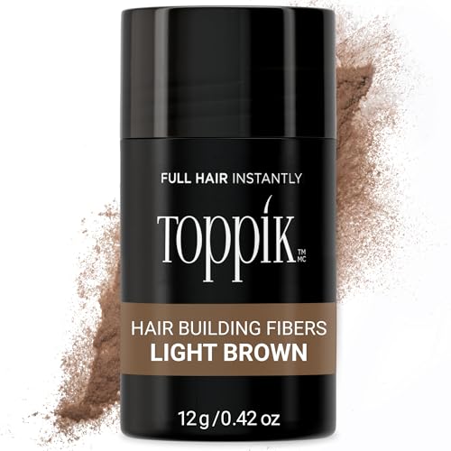 Fibra Capilar Toppik, Marrón Claro, 12g, Para Cabello Fino o Ralo, Aporta Volumen y Grosor, 9 Tonos para Hombres y Mujeres, Fórmula de Proteína de - imagen 1
