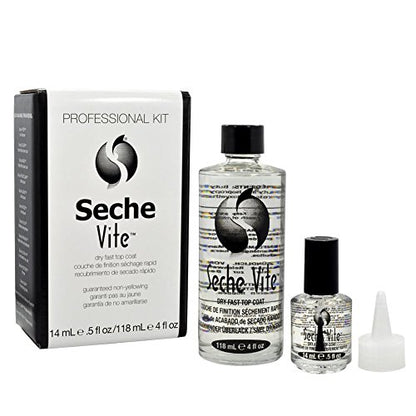 Kit de Recarga Seche Vite Profesional, Top Coat Transparente Brillante para Uñas Naturales y Extensiones de Gel, Fibra de Vidrio y Acrílico, Secado - imagen 2