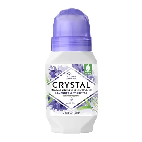 Desodorante Mineral en Roll-On Crystal, Lavanda y Té Blanco, Morado, 2.25 Fl Oz - imagen 1