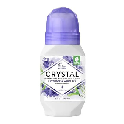 Desodorante Mineral en Roll-On Crystal, Lavanda y Té Blanco, Morado, 2.25 Fl Oz - imagen 2