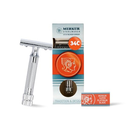 Merkur Mk34c Double Edge Razor with Heavy Duty Short Handle - imagen 3
