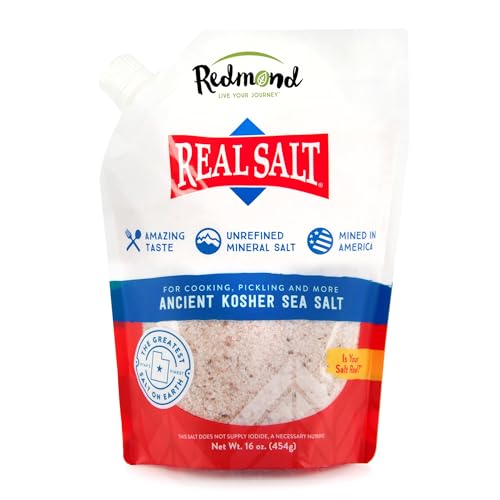 Sal de Mar Real Redmond - Natural, Sin Refinar, Sin Gluten, Kosher, 16 Onzas (1 Paquete) - imagen 1