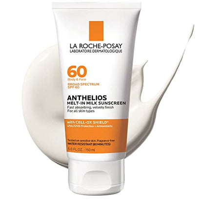 La Roche-Posay Anthelios Leche Solar Fundente SPF 60, Protector Solar para Cuerpo y Cara, Amplio Espectro + Antioxidantes, Libre de Aceites y - imagen 1
