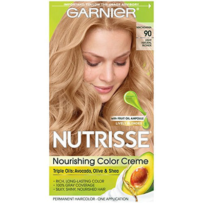 Crema Colorante para el Cabello Garnier Nutrisse, 90 Rubio Natural Claro (Macadamia) (El Empaque Puede Variar) - imagen 2