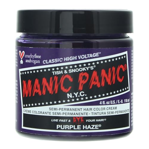 MANIC PANIC Classic Purple Haze Tinte Semipermanente para Cabello - Color Púrpura Oscuro para Mujeres y Hombres - Dura 4-6 Semanas - Vegano, Sin - imagen 1