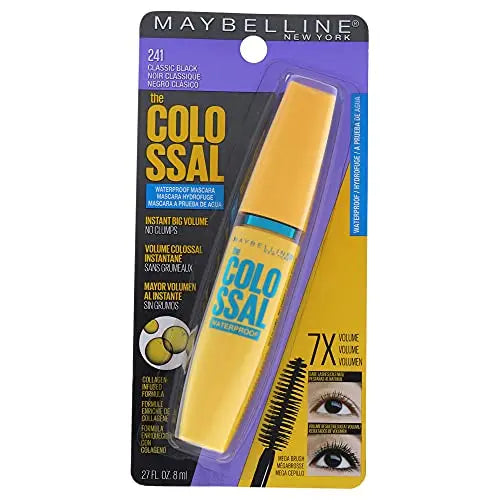 Máscara Maybelline Volum' Express The Colossal Waterproof, Voluminizadora, Libre de Grumos, Color Negro Clásico, 1 Unidad - imagen 1