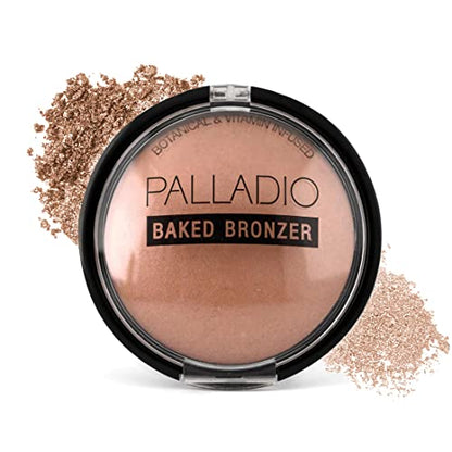 Bronceador Horneado Palladio, Alta Pigmentación y Fácil de Difuminar, Brillo Bronceado Shimmery, Uso Seco o Húmedo, Color Atlántico - imagen 1