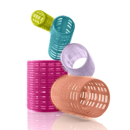 Rizadores de Cabello Sin Calor Conair, Rulos Autoadhesivos para Mujeres, Volumen y Elevación, 31 Piezas en Tamaños y Colores Variados, Bolsa - imagen 2