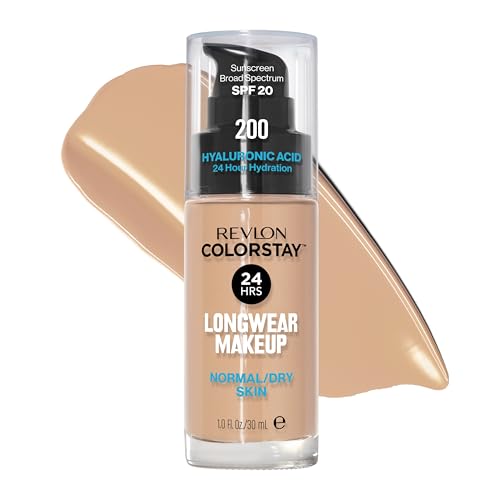 Base Líquida Revlon ColorStay para Piel Normal y Seca, SPF 20, Cobertura Media-Alta, Acabado Natural, 200 Nude, 1 Fl Oz - imagen 1