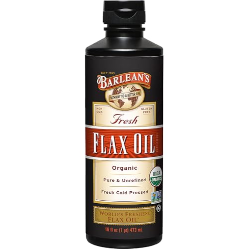Barlean's Organic Flaxseed Oil Liquid from Fresh Cold Pressed Flax Seeds, 7,640mg ALA Omega 3 Fatty Acid Supplement for Healthy Hair and Skin, Vegan a - imagen 1