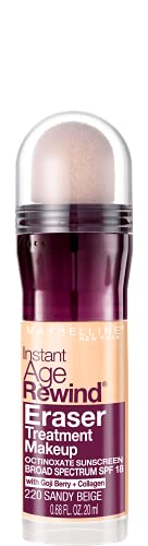 Maybelline Instant Age Rewind Eraser Tratamiento de Maquillaje con SPF 18, Corrector Antienvejecimiento con Goji Berry y Colágeno, Beige Arenoso, 1 - imagen 3