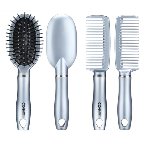 Set de cepillos para desenredar y peinar Conair - cepillo de viaje y peine de dientes anchos - 2 unidades - Color aleatorio - imagen 1