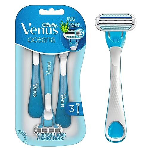 Gillette Venus Oceana Maquinillas de Afeitar Desechables para Mujeres, 3 Unidades (Paquete de 1) - imagen 4