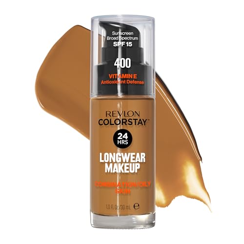 Base Líquida Revlon ColorStay para Piel Mixta y Grasa, SPF 15, Cobertura Media-Alta, Acabado Mate, 400 Caramelo, 1 Fl Oz - imagen 4