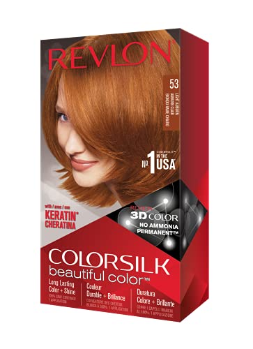 Revlon Colorsilk Color Hermoso, Tinte para Cabello Permanente con Queratina, Cobertura 100% de Canas, Sin Amoníaco, 53 Castaño Claro Rubio - imagen 2