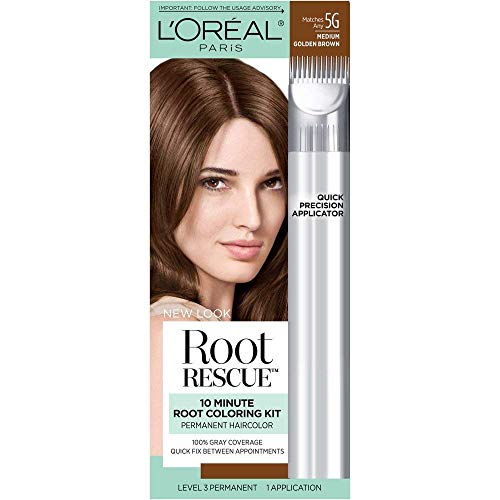 Kit de Coloración Permanente para Cabello L'Oreal Paris Magic Root Rescue, 10 Minutos, 100% Cobertura de Canas, 5G Marrón Dorado Medio, 1 Kit - imagen 1