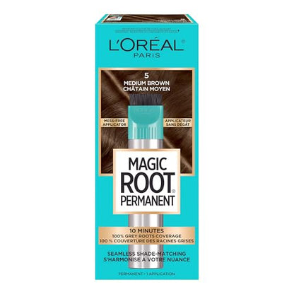 Kit de Coloración Permanente L'Oreal Paris Magic Root Rescue 10 Minutos para Raíces, Aplicador de Precisión, Cobertura Total de Canas, 5 Marrón - imagen 3