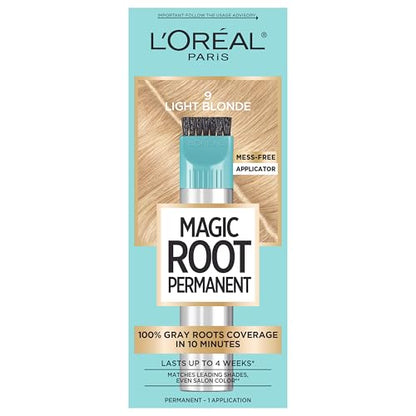 L’Oréal Paris Magic Root Tinte Permanente para Cabello, Kit de Coloración Raíces en 10 Minutos, 100% Cobertura de Canas, 9 Rubio Claro, 1 Unidad - imagen 1