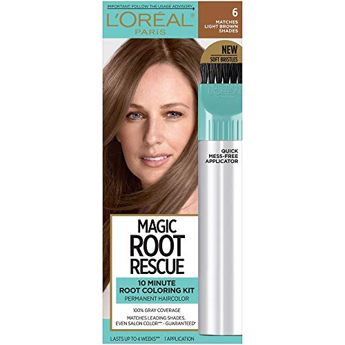 Kit de Coloración Permanente L'Oreal Paris Magic Root Rescue 10 Minutos para Raíces, Cobertura Total de Canas, 6 Marrón Claro, 1 kit - imagen 3
