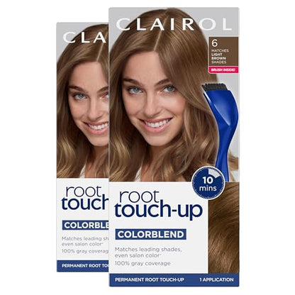 Clairol Root Touch-Up by Nice'n Easy Tinte Permanente para Cabello, 6 Castaño Claro | Cobertura 100% de Canas | Aplicación con Cepillo | Pack de 2 - imagen 3