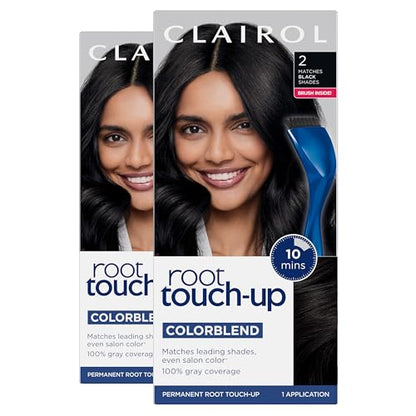Clairol Root Touch-Up by Nice'n Easy Tinte Permanente para Cabello, 2 Negro | Cobertura 100% de Canas | Aplicación con Brocha Fácil | Pack de 2 - imagen 4