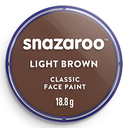 Pintura Facial y Corporal Snazaroo Clásica, 18.8g (0.66 oz), Marrón Claro - A Base de Agua, No Tóxica, Fácil Aplicación y Remoción para Niños, - imagen 1