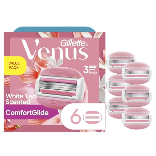 Cuchillas de Repuesto Gillette Venus ComfortGlide Té Blanco para Mujeres, 3 Cuchillas, Paquete de 6 - imagen 1