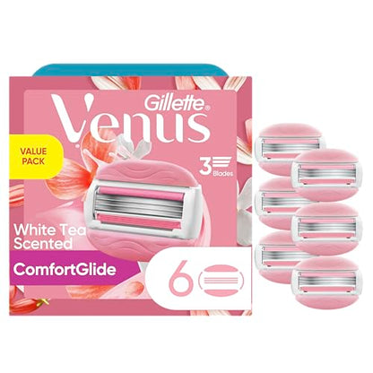 Cuchillas de Repuesto Gillette Venus ComfortGlide Té Blanco para Mujeres, 3 Cuchillas, Paquete de 6 - imagen 2