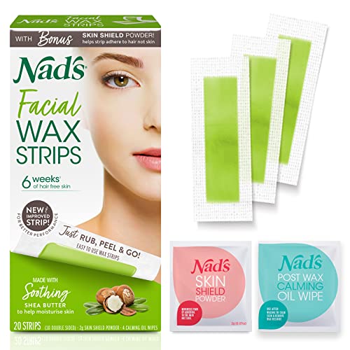 Cintas de Cera Facial Nad's - Hipoalergénicas para Todo Tipo de Piel - Depilación Facial para Mujeres - Kit de Cera en Casa con 20 Cintas + 4 - imagen 1