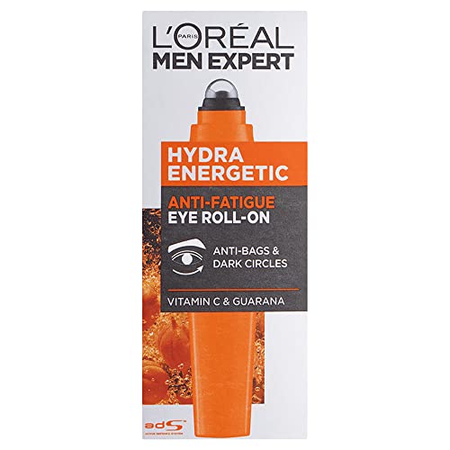 L'Oréal Men Expert Hydra Energetic Roll-On para Ojos, Con Vitamina C, Fórmula Anti-Fatiga Reduce Ojeras, [10ml] - imagen 1