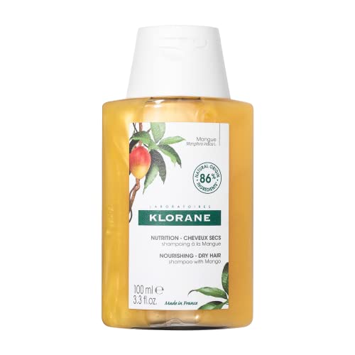 Champú Nutritivo Klorane con Manteca de Mango, Hidratante para Cabello Seco, Libre de Parabenos, Silicona y SLS, Tamaño de Viaje, 3.3 Fl Oz (Paquete - imagen 1