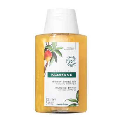 Champú Nutritivo Klorane con Manteca de Mango, Hidratante para Cabello Seco, Libre de Parabenos, Silicona y SLS, Tamaño de Viaje, 3.3 Fl Oz (Paquete - imagen 3