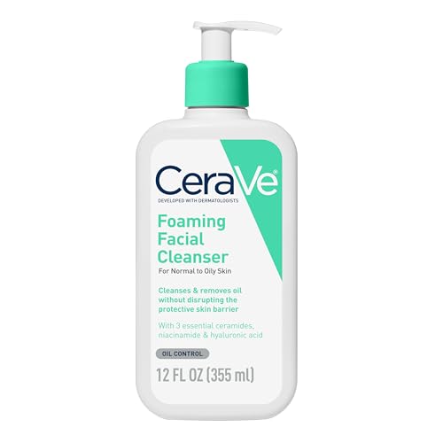 Limpiador Facial Espumoso CeraVe, Jabón Diario para Piel Grasa con Ácido Hialurónico, Ceramidas y Niacinamida, Sin Fragancia, 12 Onzas Líquidas - imagen 1