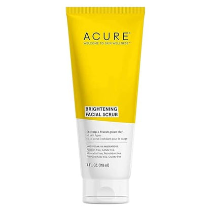 Exfoliante Facial Acure Brightening - Limpiador Suave Diario para Mujeres y Hombres con Algas Marinas y Arcilla Verde Francesa - 4 fl oz - imagen 2