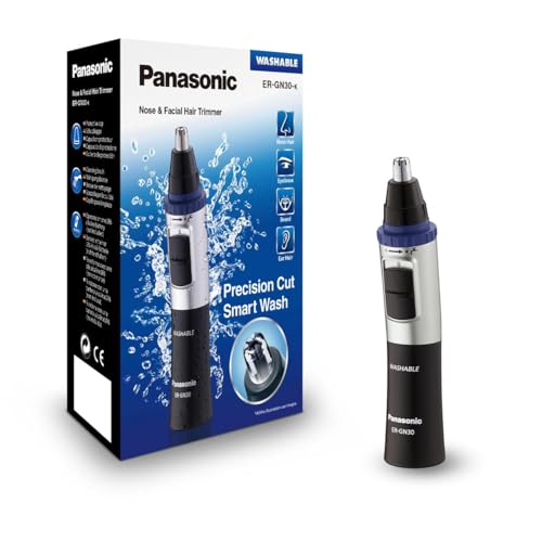 Recortadora de Vello Nasal, Auricular y Facial Panasonic ER-GN30-K Húmedo/Seco con Sistema de Limpieza Vortex, Negra - imagen 1