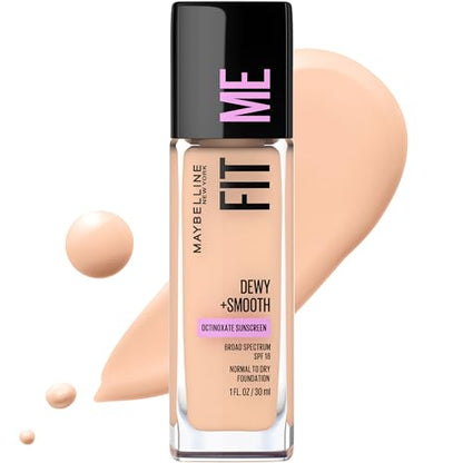 Base líquida Maybelline Fit Me Dewy + Smooth, color marfil, 1 unidad (el empaque puede variar) - imagen 1