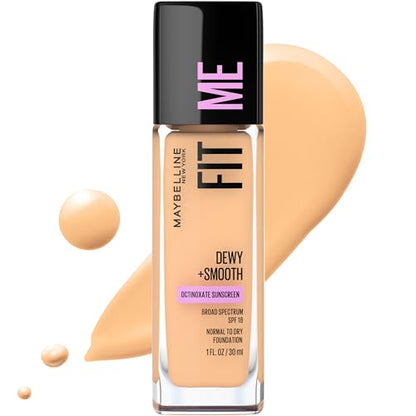 Base líquida Maybelline Fit Me Dewy + Smooth, tono Beige Arenoso, 1 unidad (el empaque puede variar) - imagen 2