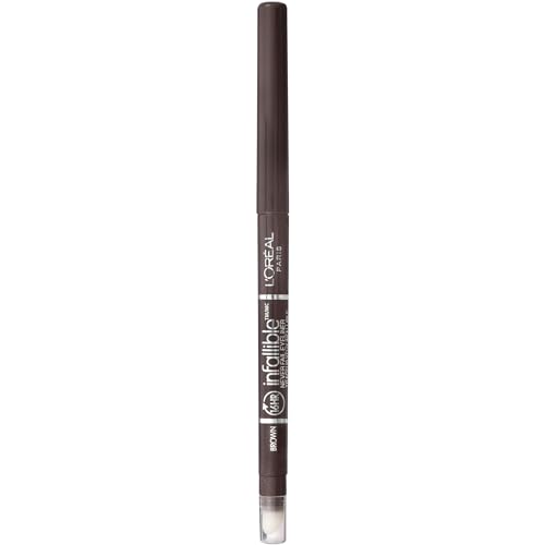 Lápiz de ojos mecánico L'Oreal Paris Makeup Infallible Never Fail con sacapuntas incorporado, color marrón, 0.008 oz. - imagen 1