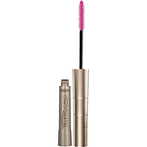 Máscara Telescópica Original L’Oreal Paris Makeup, Fórmula Volumen y Longitud, Lavable, Negra, 0.27 Fl Oz, 1 Unidad - imagen 1
