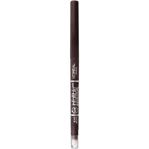 Lápiz de Ojos Mecánico L'Oreal Paris Makeup Infallible Never Fail con Sacapuntas Integrado, Marrón Negro, 0.008 oz., 1 Unidad - imagen 1