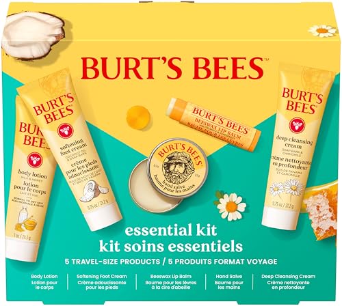 Set de Regalos de Belleza Esencial Burt's Bees para el Día de San Valentín, 5 Productos de Tamaño de Viaje - Crema Limpiadora Profunda, Salva Manos, - imagen 3
