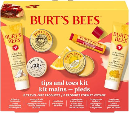 Kit de Regalo Burt's Bees Tips and Toes para el Día de San Valentín, 6 Productos de Tamaño de Viaje en Caja de Regalo - 2 Cremas para Manos, Crema - imagen 1