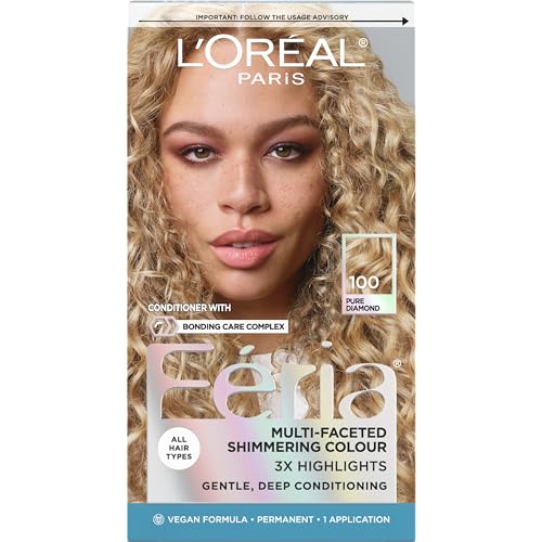 L'Oreal Paris Feria Coloración Permanente Brillante, 100 Pure Diamond (Rubio Muy Claro Natural), Kit de Tinte para Cabello, 1 Unidad - imagen 1