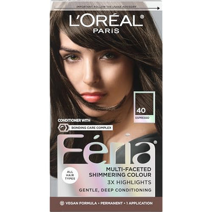 L'Oreal Paris Feria Coloración Permanente Brillante Multi-Facetas, 40 Espresso, Kit de Tinte para Cabello, Paquete de 1 - imagen 1