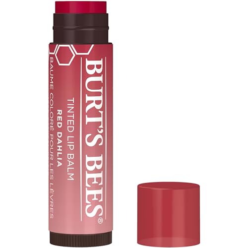 Burt's Bees Bálsamo Labial Tinte Duo 2 en 1 Fiery Red Dahlia con Manteca de Karité Hidratante, Regalos de Día de San Valentín (Paquete de 2) - imagen 4