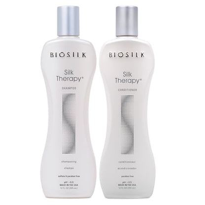 BioSilk Silk Therapy Set Dúo, Champú y Acondicionador para Limpieza Suave, Hidratación y Cabello Brillante, Sin Sulfatos, Sin Parabenos, 12 Oz Cada - imagen 4