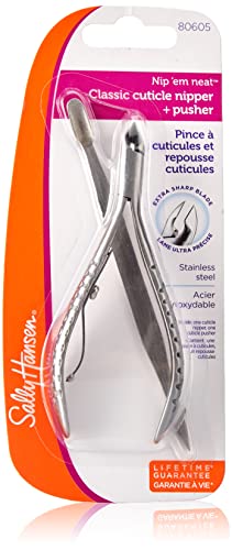 Sally Hansen Herramientas de Belleza, Nip'em Neat-Cortador de Cutículas, Pusher, Media Mandíbula, 1 cuenta, Corta Cutículas, Tijeras para Cutículas, - imagen 4