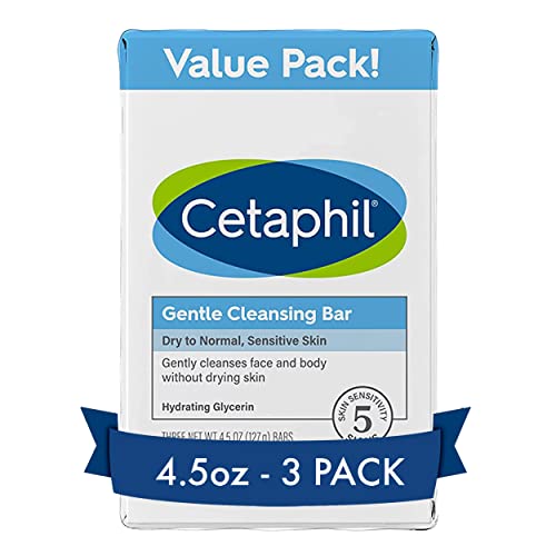 Barra Limpiadora Suave CETAPHIL, 4.5 oz (Paquete de 3), Barra Hidratante para Piel Seca y Sensible, No Comedogénica, No Irritante - imagen 1