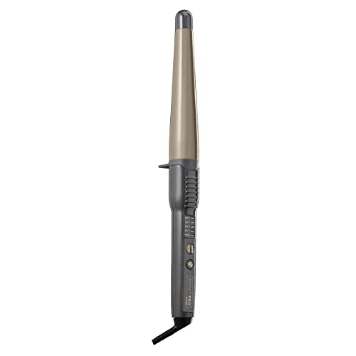 INFINITIPRO BY CONAIR Rizador de Cerámica de Turmalina de 1 1/4 a 3/4 Pulgadas, Varita Tapered para Olas Playeras, Gris Metálico - imagen 1