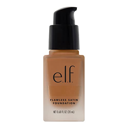 Base Satin Flawless e.l.f., Ligera y de Cobertura Media, Acabado Semimate, Vegana y Libre de Crueldad, Miel, 0.68 Fl Oz (20mL) - imagen 2
